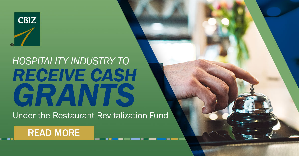 Hospitality Industry to Receive Cash Grants under the Restaurant